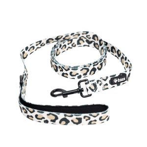 hundkoppel i ljust leopardmönster